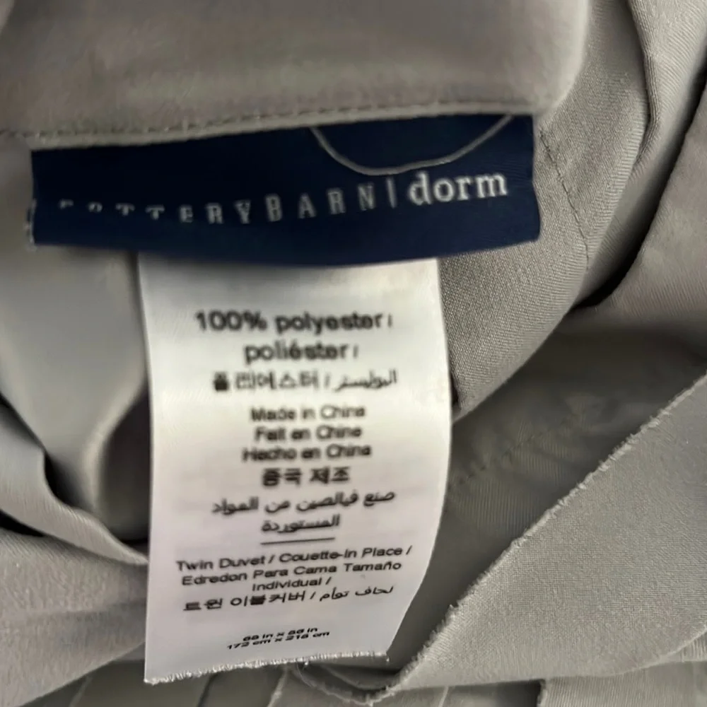 Pottery Barn Teen Pretty Pleats Grey Twin Duvet